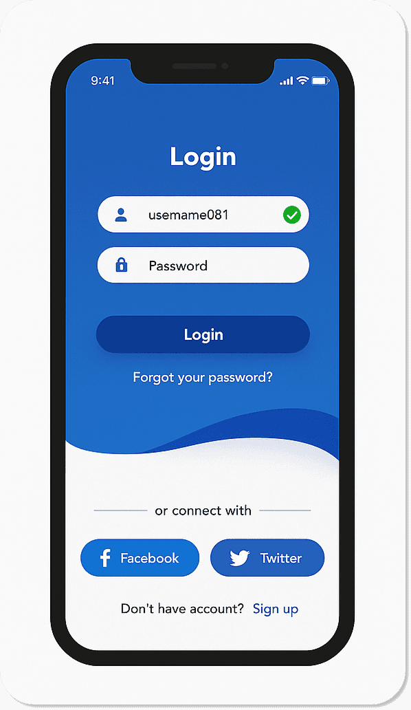 Phone mockup displaying app